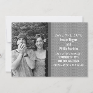 Gray Binary Code Photo Save the Date Invite