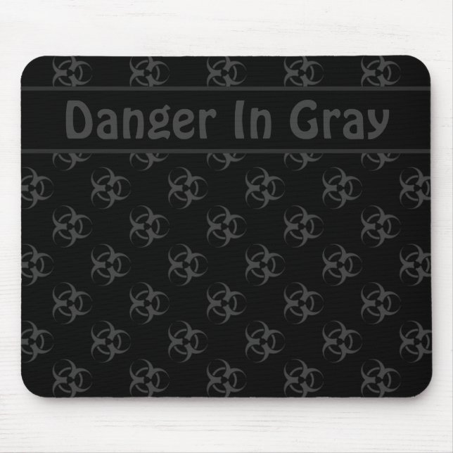Gray Biohazard Mousepad w/ Custom Text (Front)