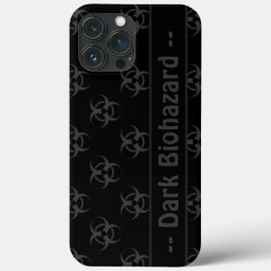 Gray Biohazard Pattern Phone Case w/ Custom Text