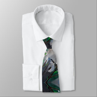 Gray Bird Painting Neck Tie