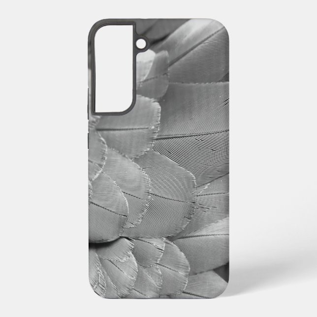 Gray bird wing feathers pattern samsung galaxy case (Back)