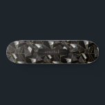 Gray, Black and Gold Abstract Pattern   Skateboard<br><div class="desc">Skateboard. Featured in a abstract gray, black and gold design ready for you to personalize. ✔NOTE: ONLY CHANGE THE TEMPLATE AREAS NEEDED! 😀 If needed, you can remove the text and start fresh adding whatever text and font you like. 📌If you need further customization, please click the "Click to Customize...</div>