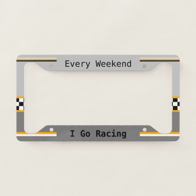 Gray Black And Gold License Plate Frame (Front)