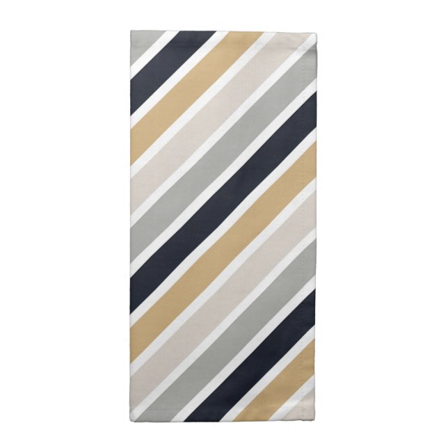 Gray, Black and Tan  Cloth Napkin (Half Fold)