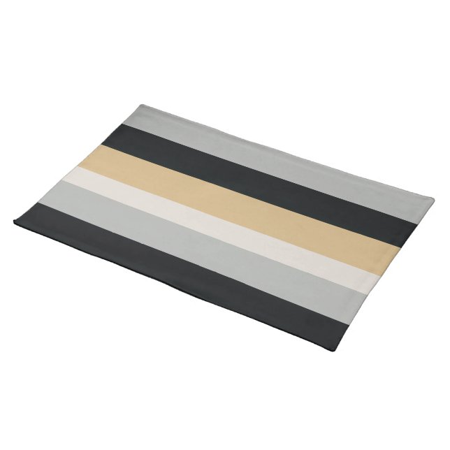Gray, Black and Tan  Cloth Placemat (On Table)