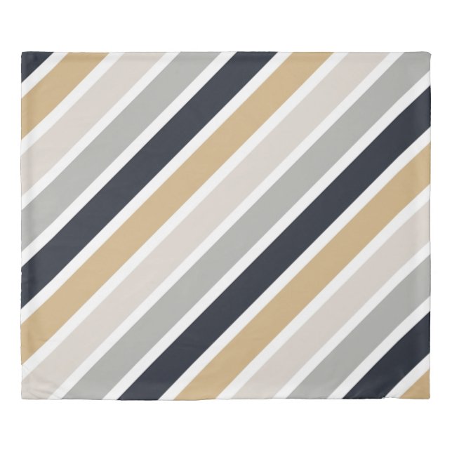 Gray, Black and Tan Duvet Cover (Front)