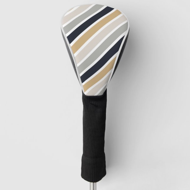 Gray, Black and Tan  Golf Head Cover (Front)