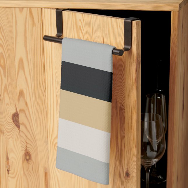 Gray, Black and Tan   Kitchen Towel (Thirds Fold)