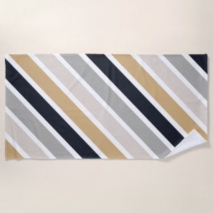 Gray, Black and Tan n Beach Towel
