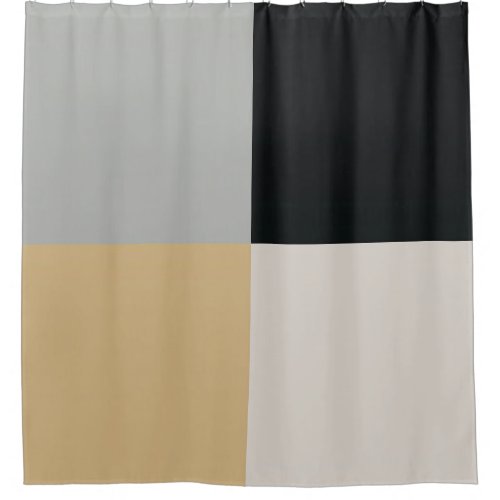 Gray Black and Tan Shower Curtain