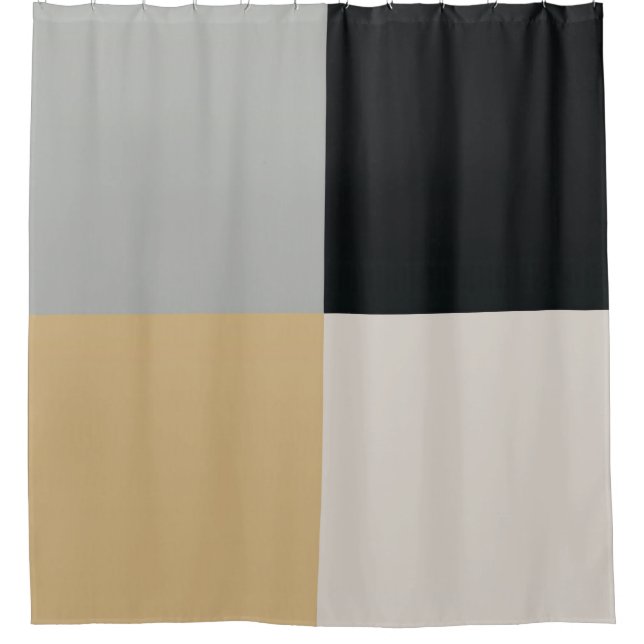 Gray, Black and Tan Shower Curtain (Front)