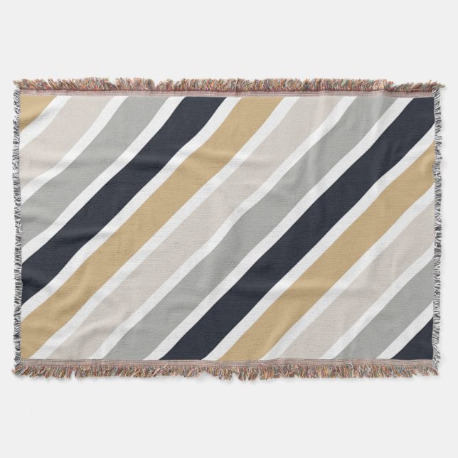 Gray, Black and Tan  Throw Blanket (Front)