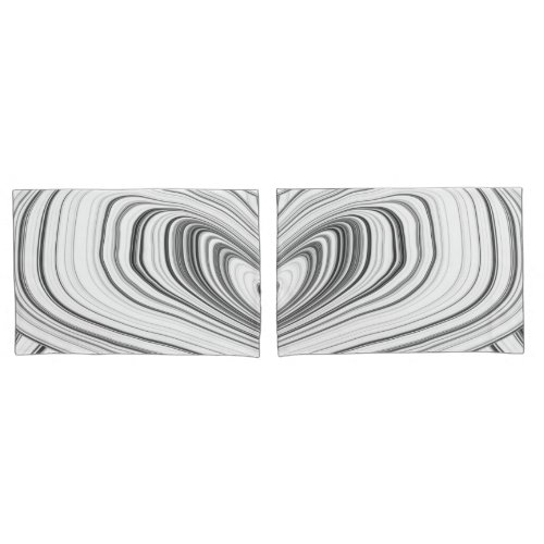 Gray Black and White Abstract Marble Pattern Pillow Case