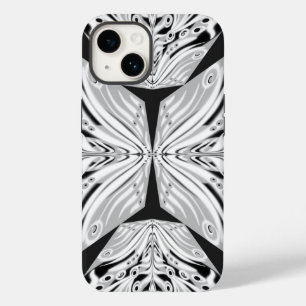 Gray Black And White Butterfly Winged Abstract Case-Mate iPhone 14 Case
