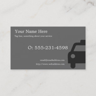 Gray, black, and white cab driver card
