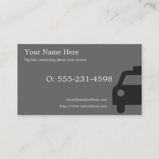 Gray, black, and white cab driver card
