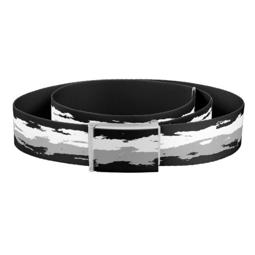 Gray Black and White Melted Stripe Belt