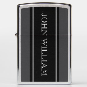 Gray Black and White Personalized Elegant Zippo Lighter
