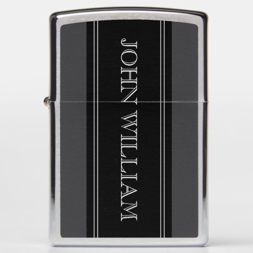 Gray Black and White Personalized Elegant Zippo Lighter