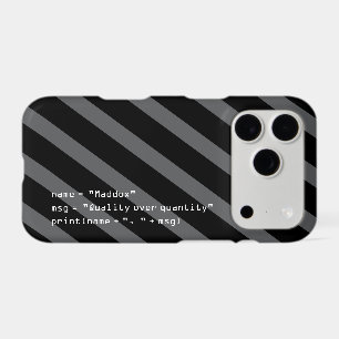Gray Black and White Personalized Python Code  iPhone 17 Pro Case