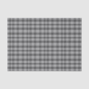 Gray black and white plaid tissue paper