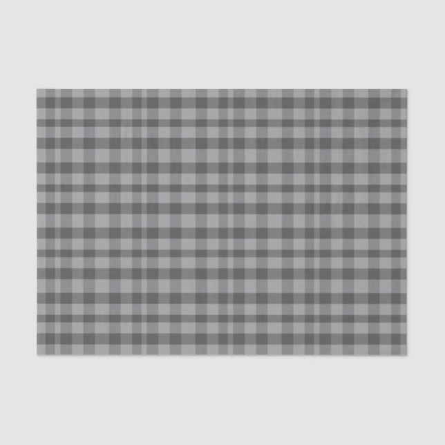 Gray black and white plaid tissue paper (Front)