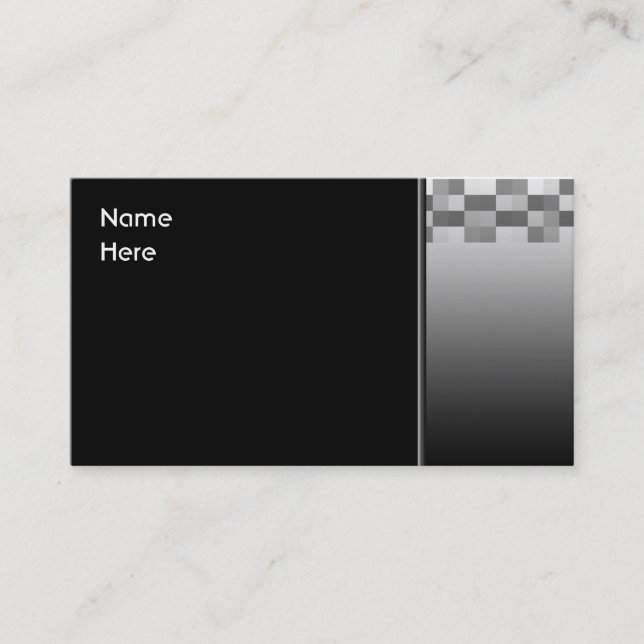 Gray, Black and White Squares Pattern. Business Card (Front)