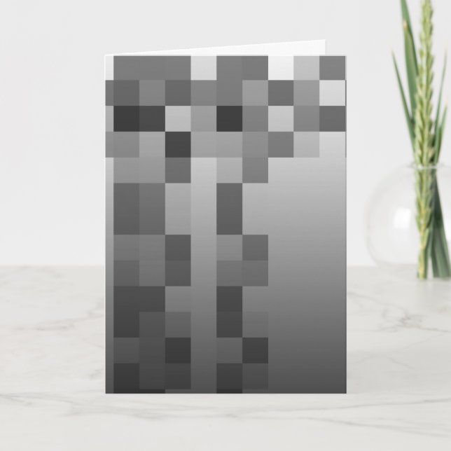 Gray, Black and White Squares Pattern. Card (Front)