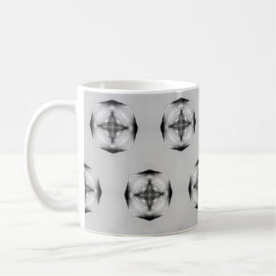 Gray black and white turtle square hearts coffee mug