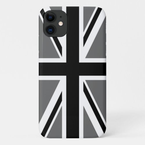 Gray Black and White Union Jack iPhone 11 Case