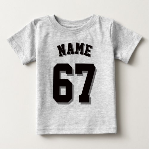 Gray  Black Baby  Sports Jersey Baby T_Shirt