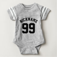 Gray & Black Baby | Sports Jersey Design Baby Bodysuit