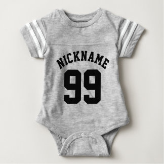Gray & Black Baby | Sports Jersey Design Baby Bodysuit