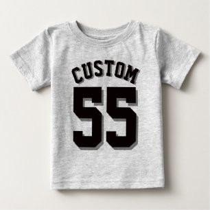 Gray & Black Baby   Sports Jersey T-Shirt