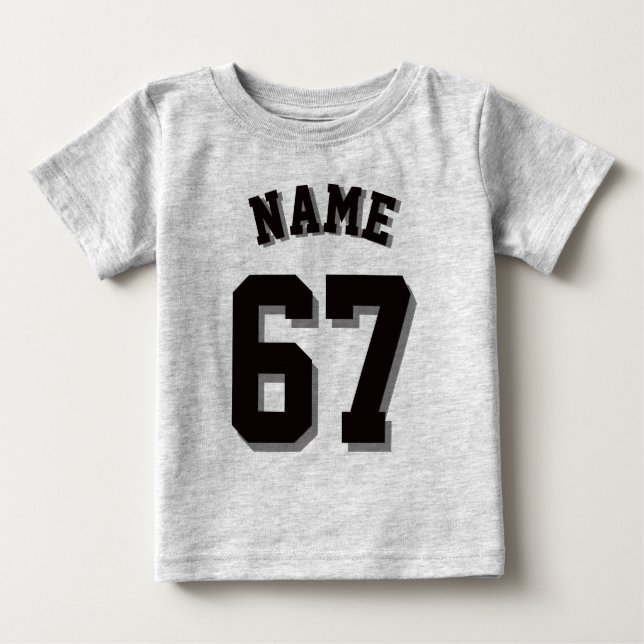 Gray & Black Baby | Sports Jersey T-Shirt (Front)