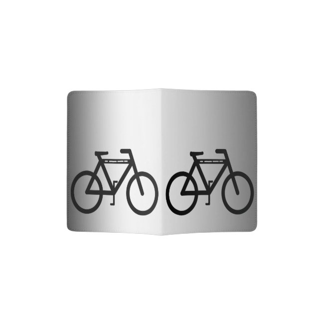 Gray Black Bicycle Abstract Sports Passport Holder
