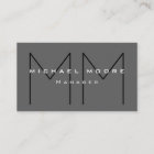 Gray Black Bold Monogram Modern Minimalist
