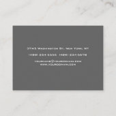 Gray Black Bold Monogram Modern Minimalist Business Card (Back)