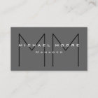 Gray Black Bold Monogram Modern Minimalist