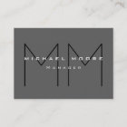 Gray Black Bold Monogram Modern Minimalist