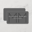 Gray Black Bold Monogram Modern Minimalist