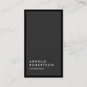 Gray Black Border Vertical Unique Business Card