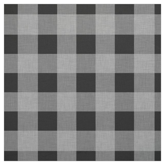 Gray Black Buffalo Plaid | Big Checks | Custom Fabric (Swatch)