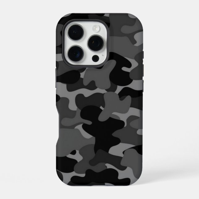 Gray Black Camo Iphone Case (Back)
