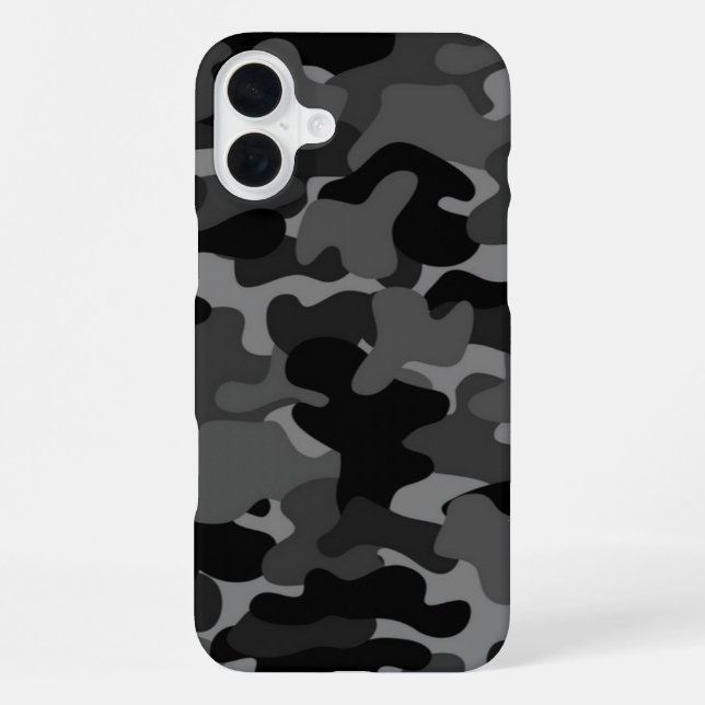 Gray Black Camo iPhone Case (Back)
