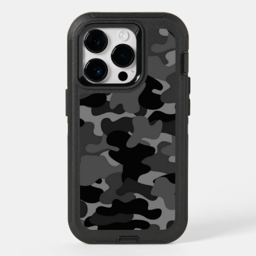 Gray Black Camo OtterBox iPhone 14 Pro Case