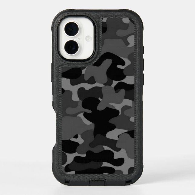 Gray Black Camo Otterbox iPhone Case (Back)