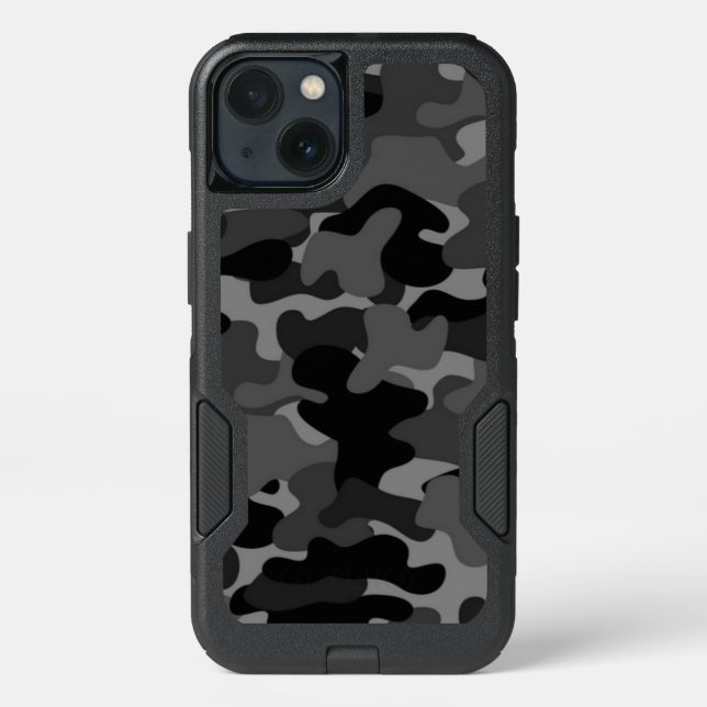 Gray Black Camo Otterbox iPhone Case (Back)
