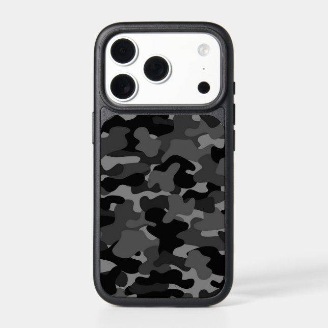 Gray Black Camo Otterbox iPhone Case (Back)