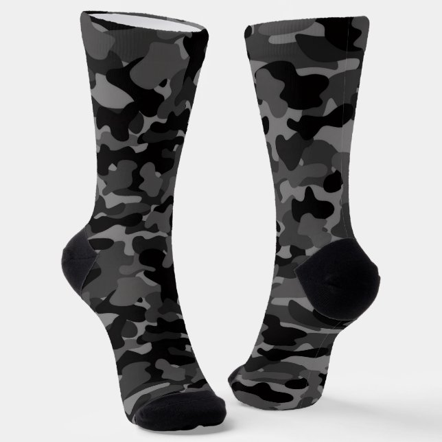 Gray Black Camo Socks (Angled)